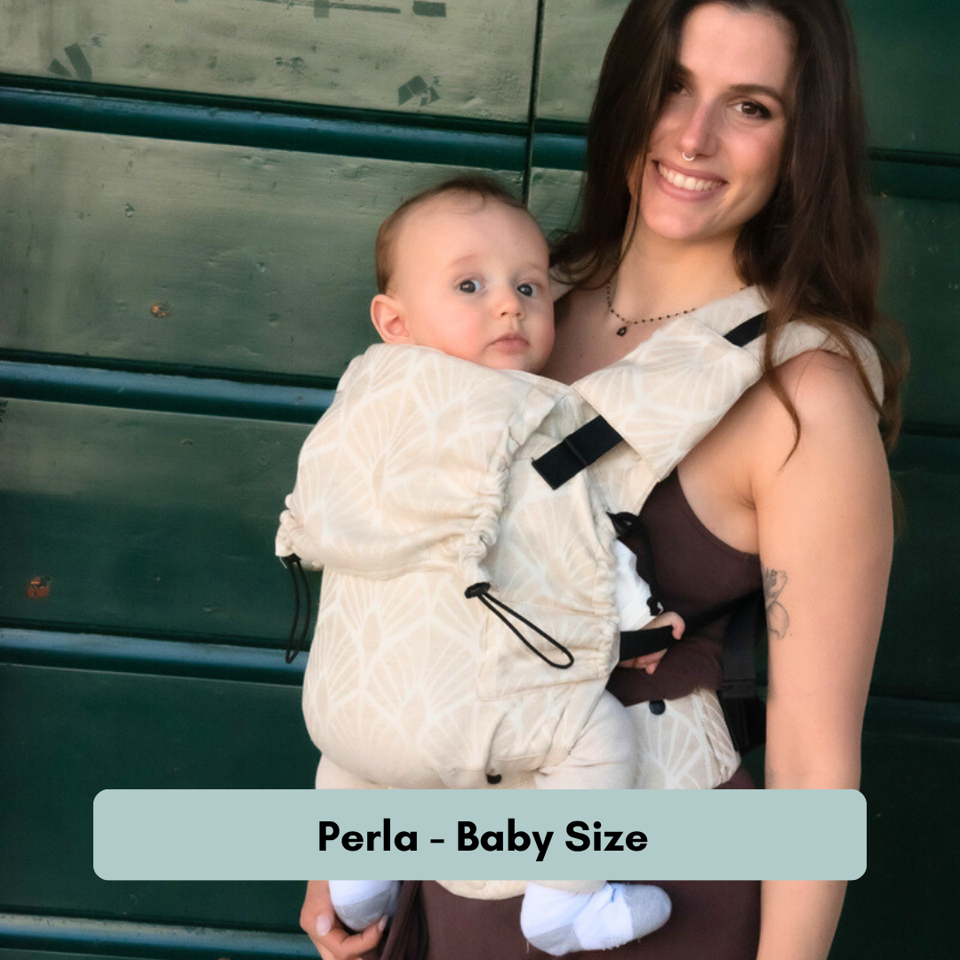 Neko Switch Trage mit verstellbarem Rückenpanel und gepolsterten Schultergurten. Perla Babysize