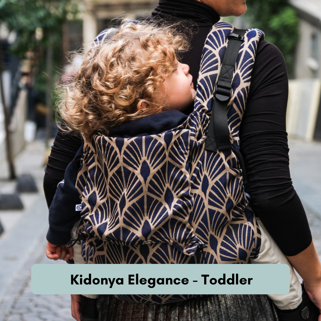 Neko Switch Trage mit verstellbarem Rückenpanel und gepolsterten Schultergurten. Kidonya Elegance Toddler