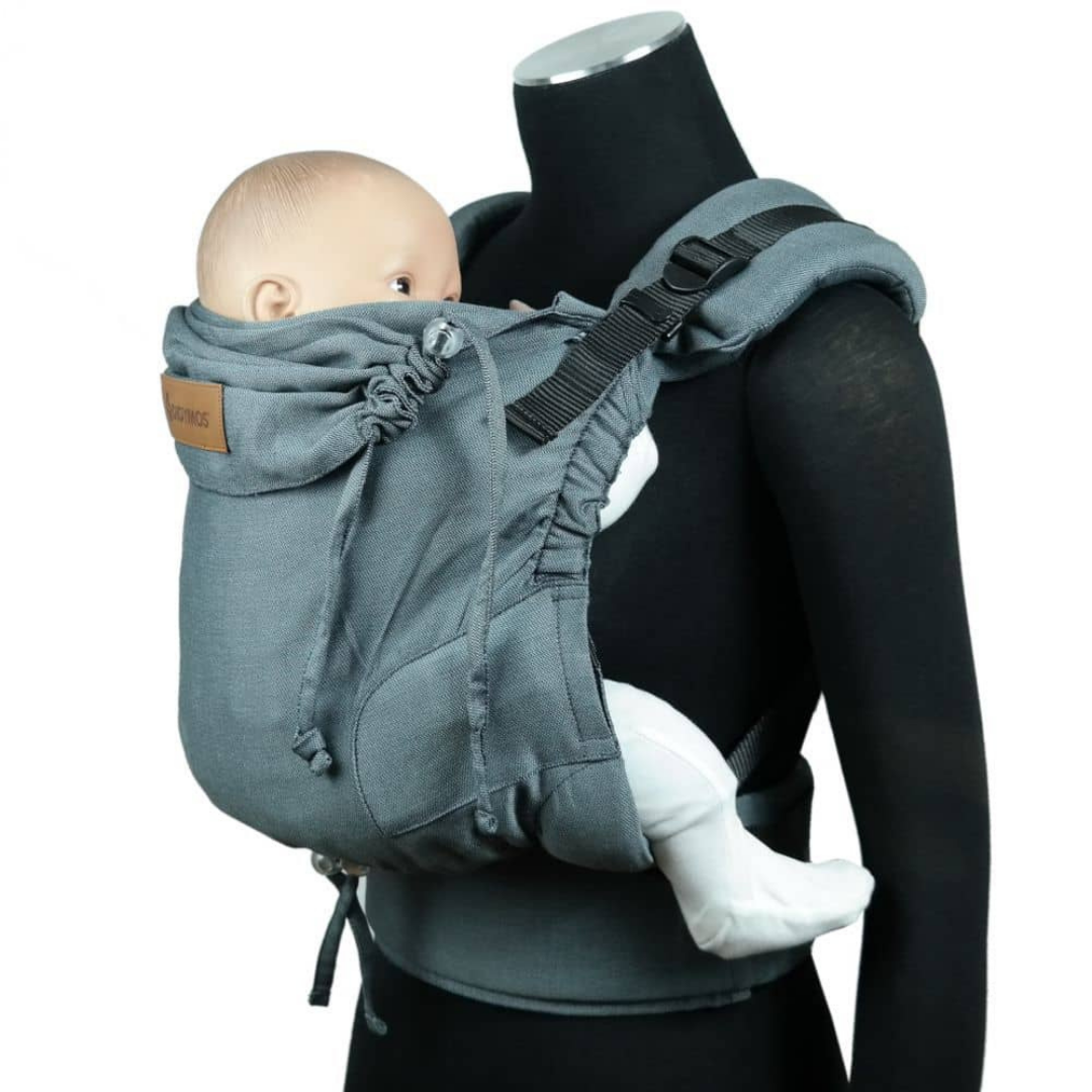 Detailaufnahme der DidySnap 4u mit stufenlos verstellbarem Steg und gepolsterten Schultergurten. Doubleface Anthrazit