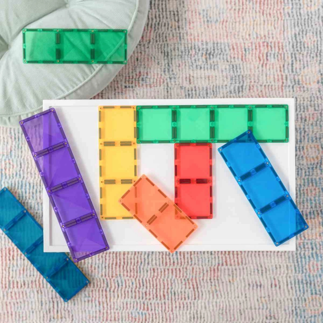 CONNETIX Rainbow Rectangle Pack – 18-teiliges Magnetbaustein-Set