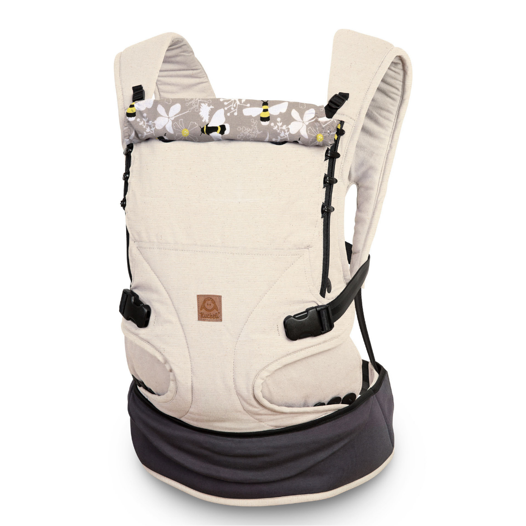 Detailaufnahme der Ruckeli Special Edition mit verstellbarem Steg und flachen Schultergurten. Nature save the Bees