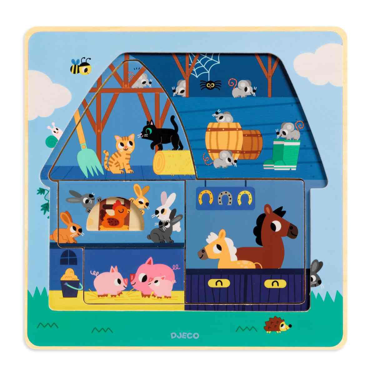 DJECO - Schichtpuzzle: Chez Moo