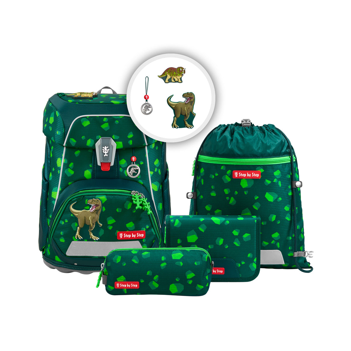 Step by Step FIT Schulranzen – Dino Targo (5-tlg. Set)