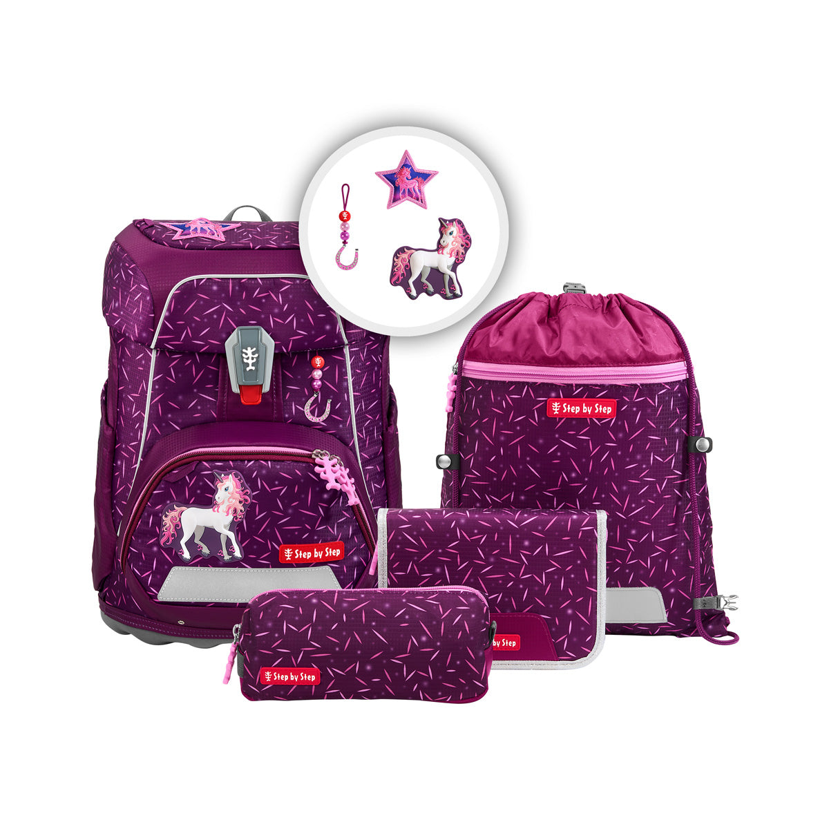 Step by Step FIT Schulranzen – Pretty Unicorn Nuala (5-tlg. Set)