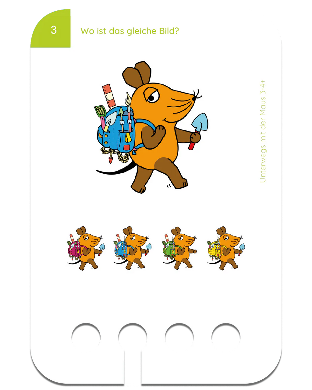 Unterwegs mit der Maus – Kartensatz zum Lochkasten (3-4 Jahre)