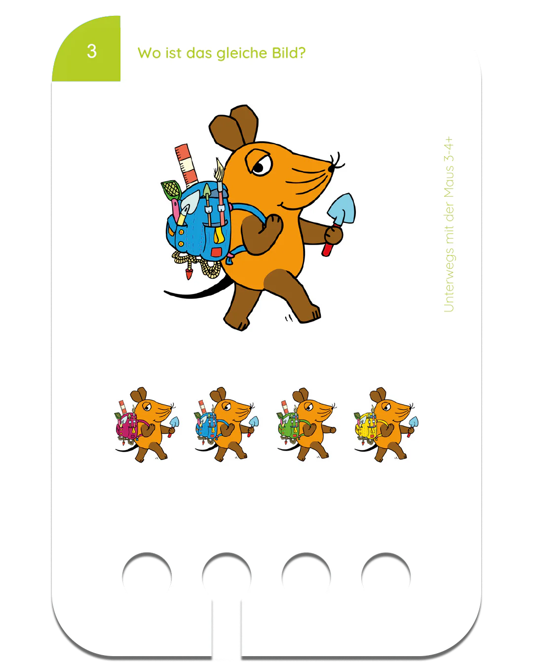 Unterwegs mit der Maus – Kartensatz zum Lochkasten (3-4 Jahre)