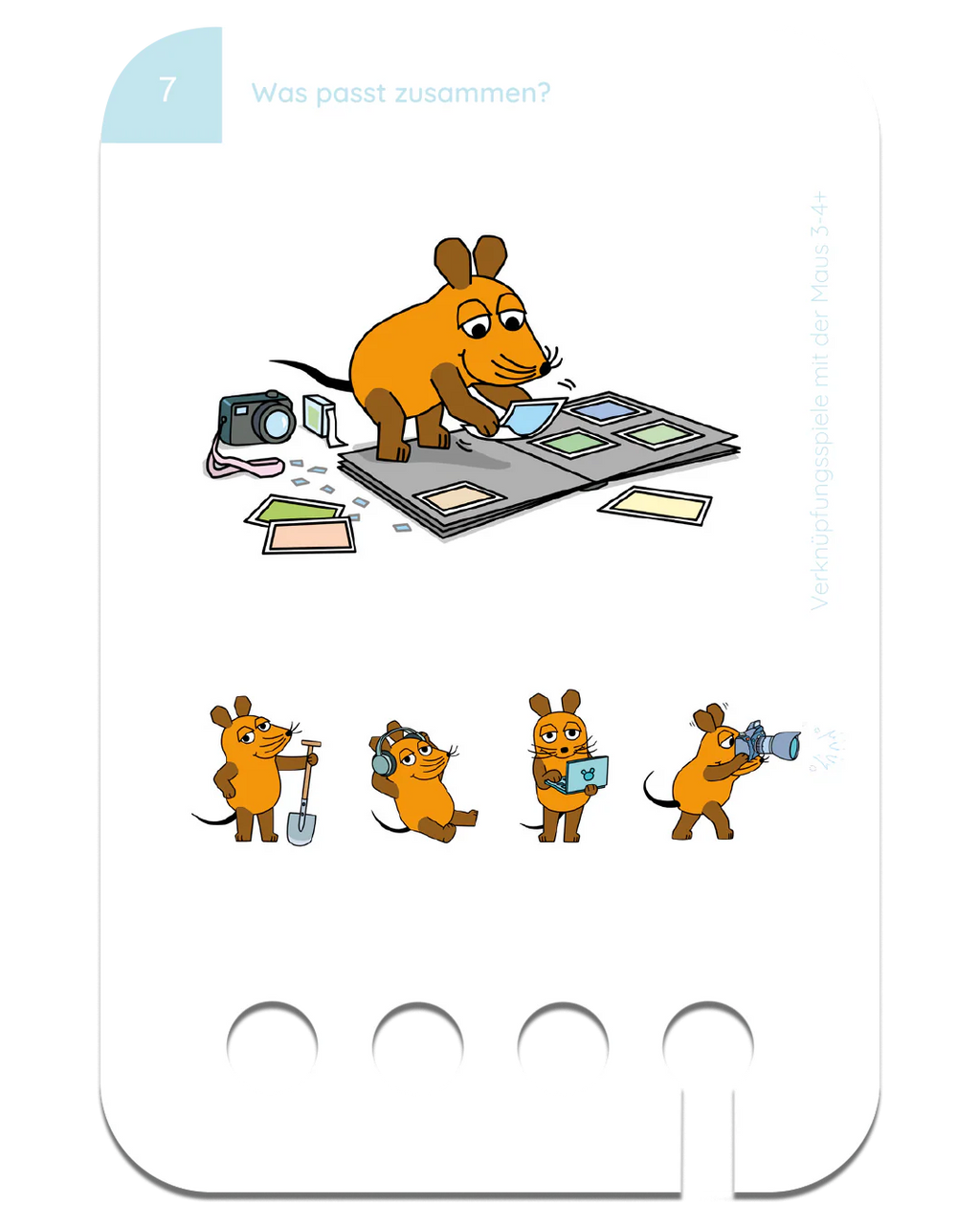 Verknüpfungsspiele mit der Maus – Kartensatz zum Lochkasten (3-4 Jahre)
