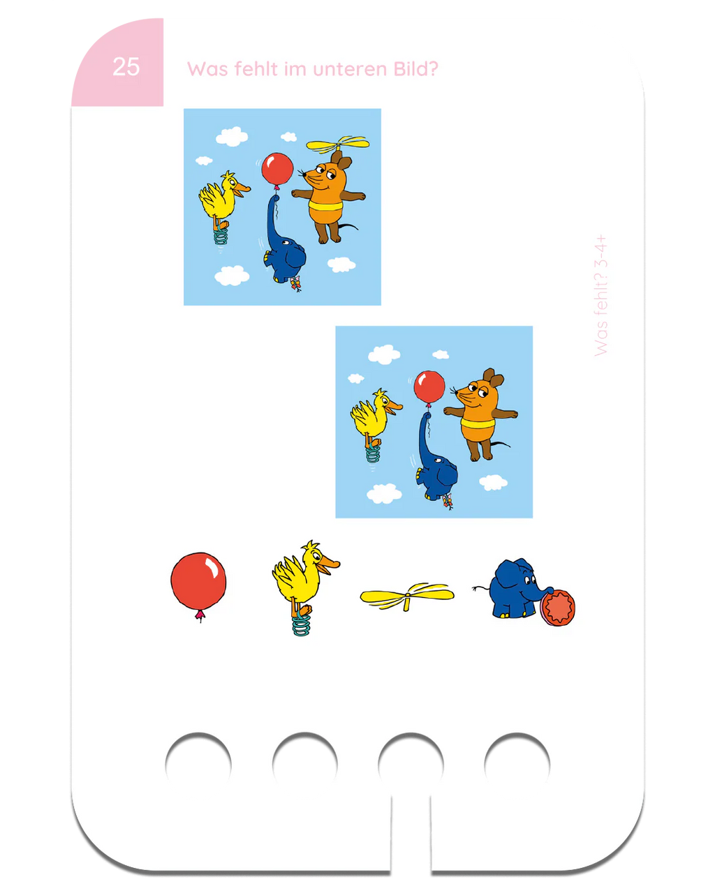 Was fehlt mit der Maus – Kartensatz zum Lochkasten (3-4 Jahre)