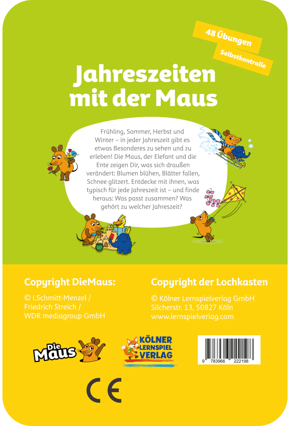 Jahreszeiten mit der Maus – Kartensatz zum Lochkasten (5-6 Jahre)