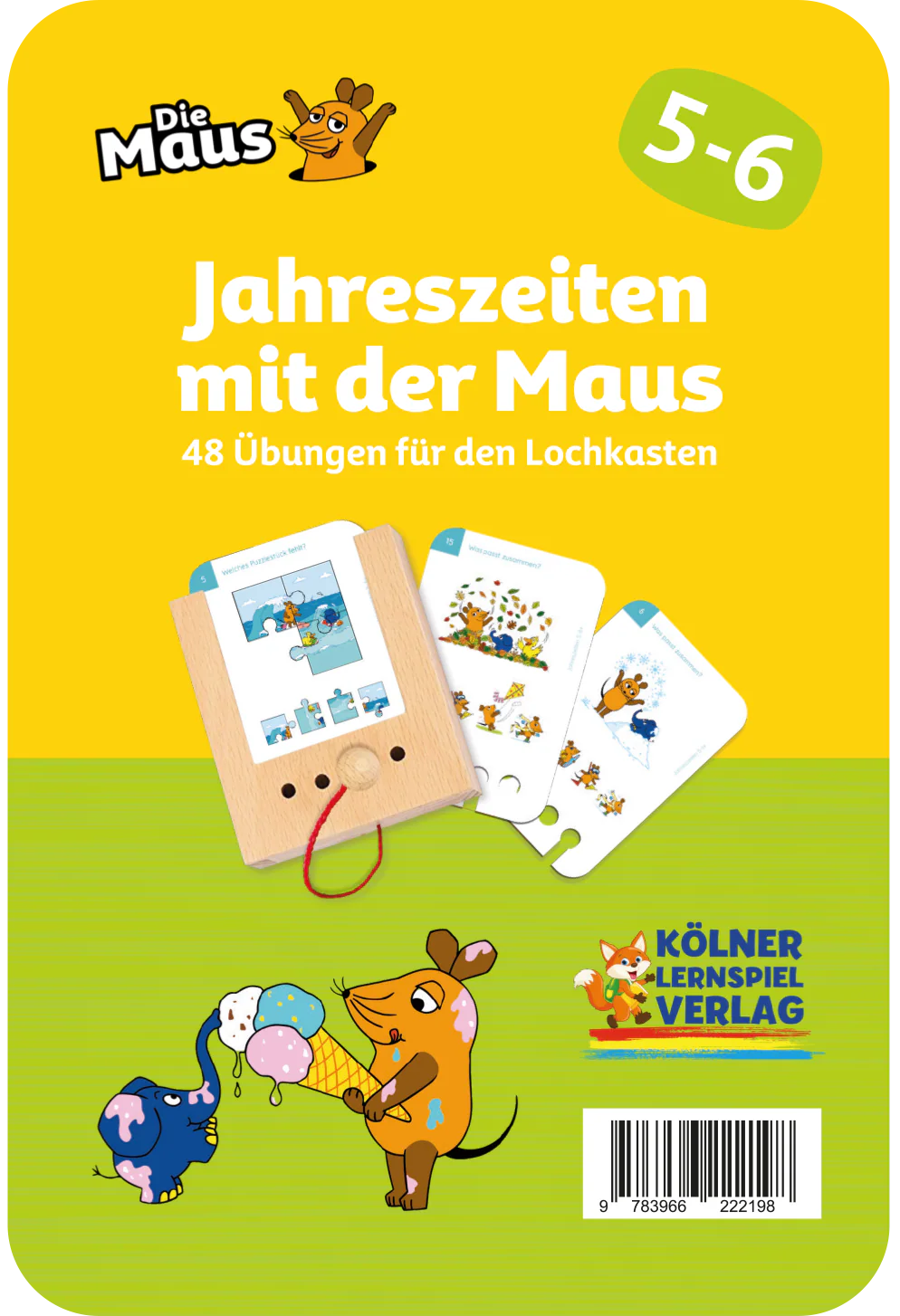 Jahreszeiten mit der Maus – Kartensatz zum Lochkasten (5-6 Jahre)