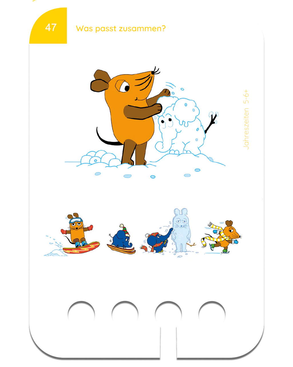 Jahreszeiten mit der Maus – Kartensatz zum Lochkasten (5-6 Jahre)