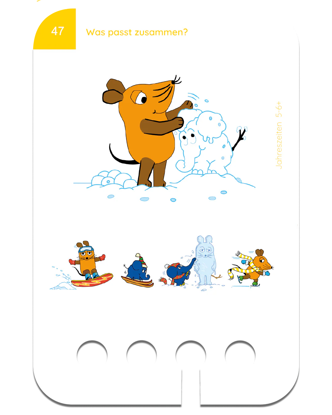 Jahreszeiten mit der Maus – Kartensatz zum Lochkasten (5-6 Jahre)
