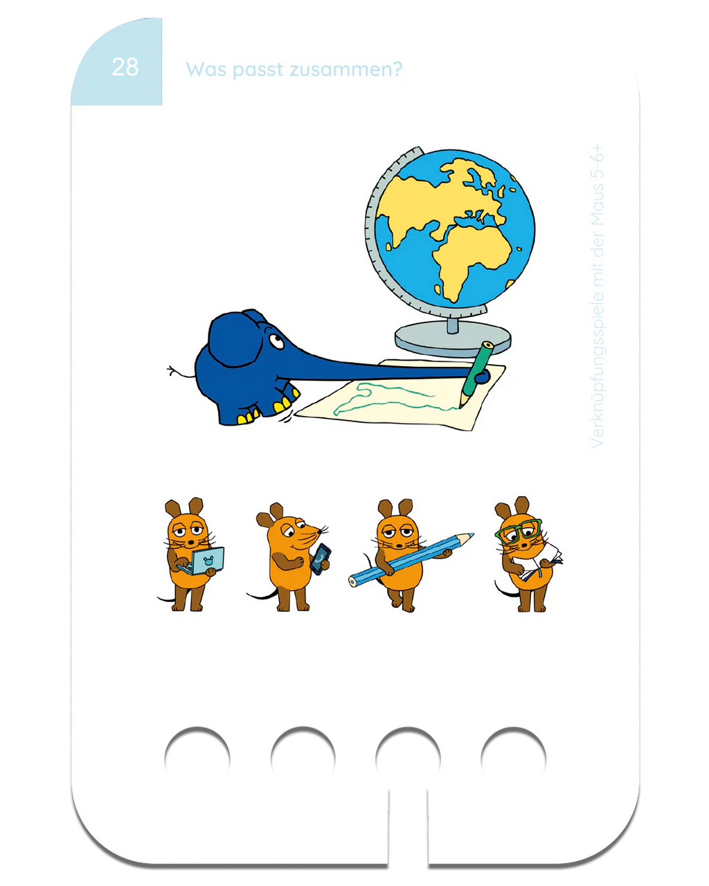 Verknüpfungsspiele mit der Maus – Kartensatz zum Lochkasten (5-6 Jahre)