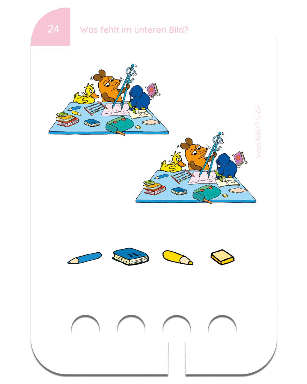 Was fehlt mit der Maus – Kartensatz zum Lochkasten (5-6 Jahre)
