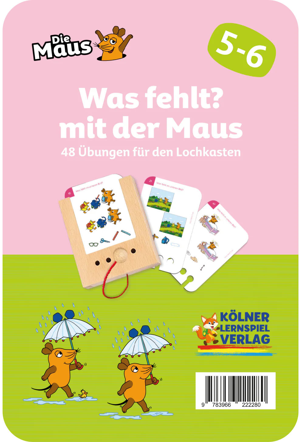 Was fehlt mit der Maus – Kartensatz zum Lochkasten (5-6 Jahre)