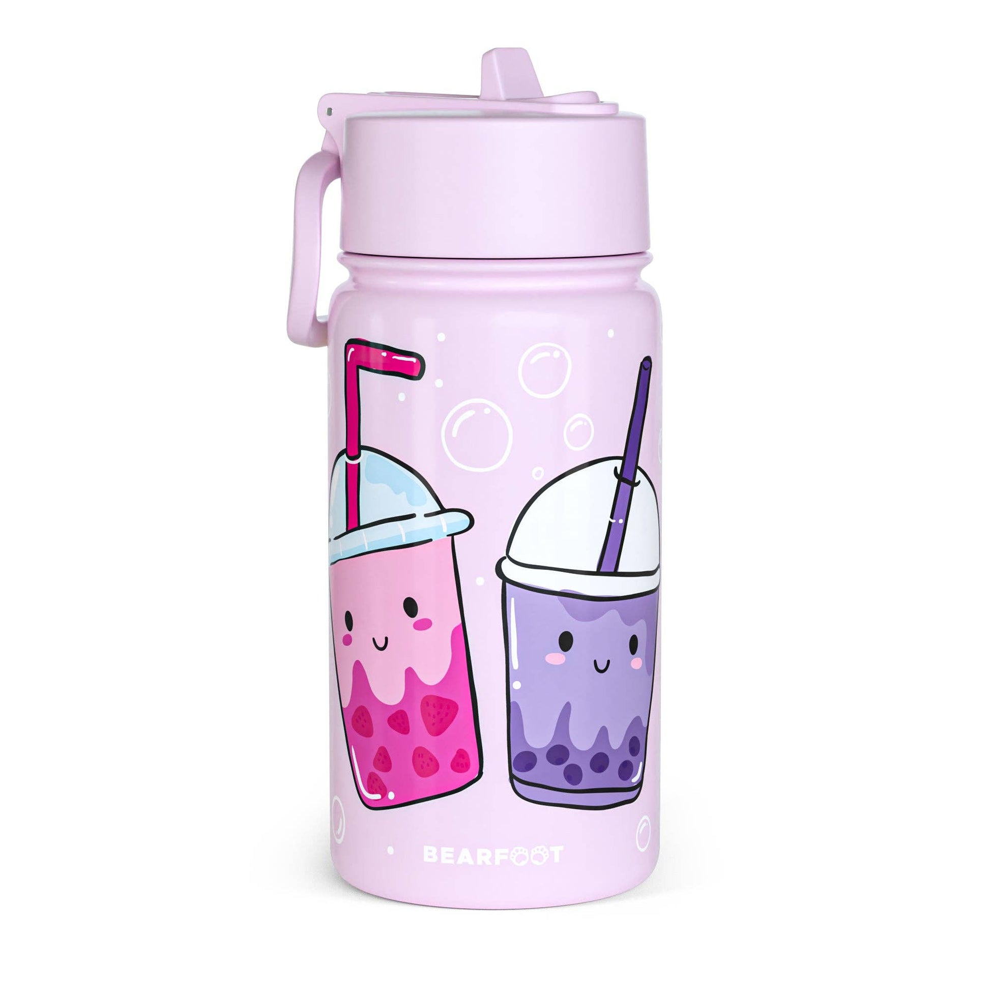 Thermo Kinder Trinkflasche Edelstahl - BubbleTea lila