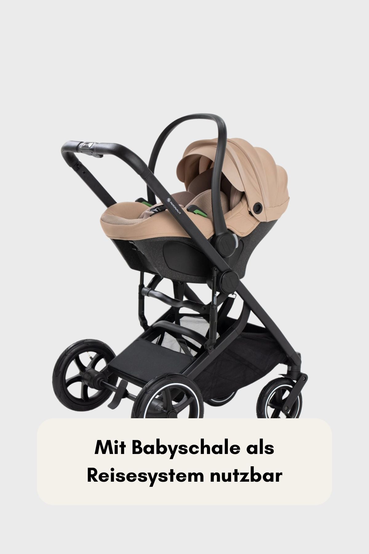 Avionaut Sirius Gestell mit Cosmo Babyschale in Beige bei maibee Kinderwagen kaufen in Berlin und Brandenburg