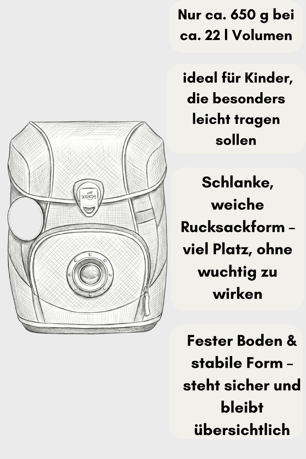 super leichter Schulranzen mit festen Boden- perfekt für Kinder die besonders leicht tragen sollen