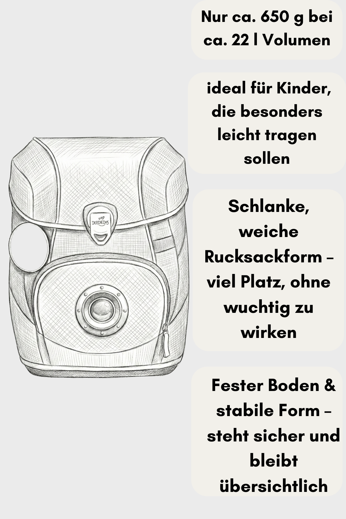 super leichter Schulranzen mit festen Boden- perfekt für Kinder die besonders leicht tragen sollen