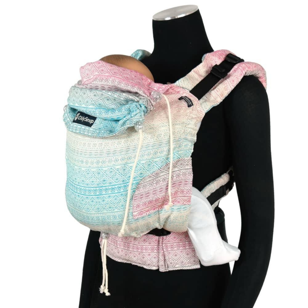 Detailaufnahme der DidySnap 4u mit stufenlos verstellbarem Steg und gepolsterten Schultergurten. Prima Aurora