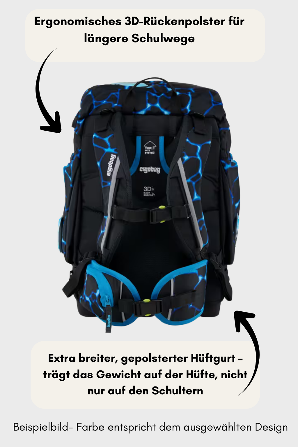 Ergobag MAXI - Set 6 teilig - PerlentauchBär- Colour Flash Edition