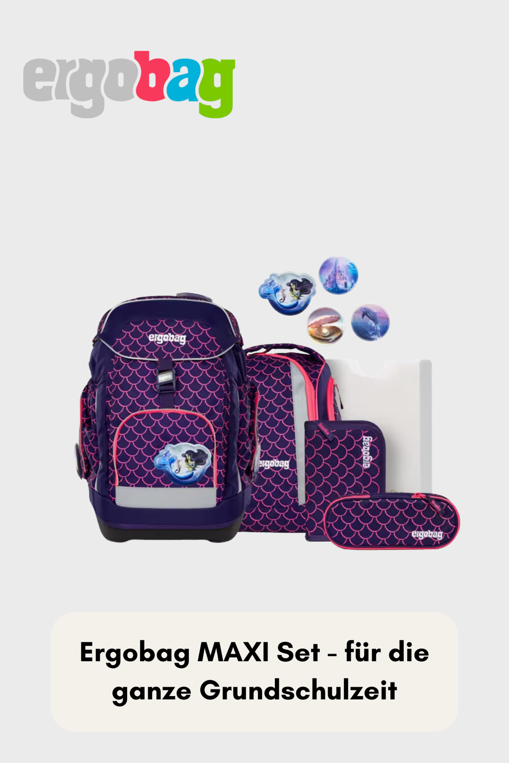 Ergobag MAXI - Set 6 teilig - PerlentauchBär- Colour Flash Edition