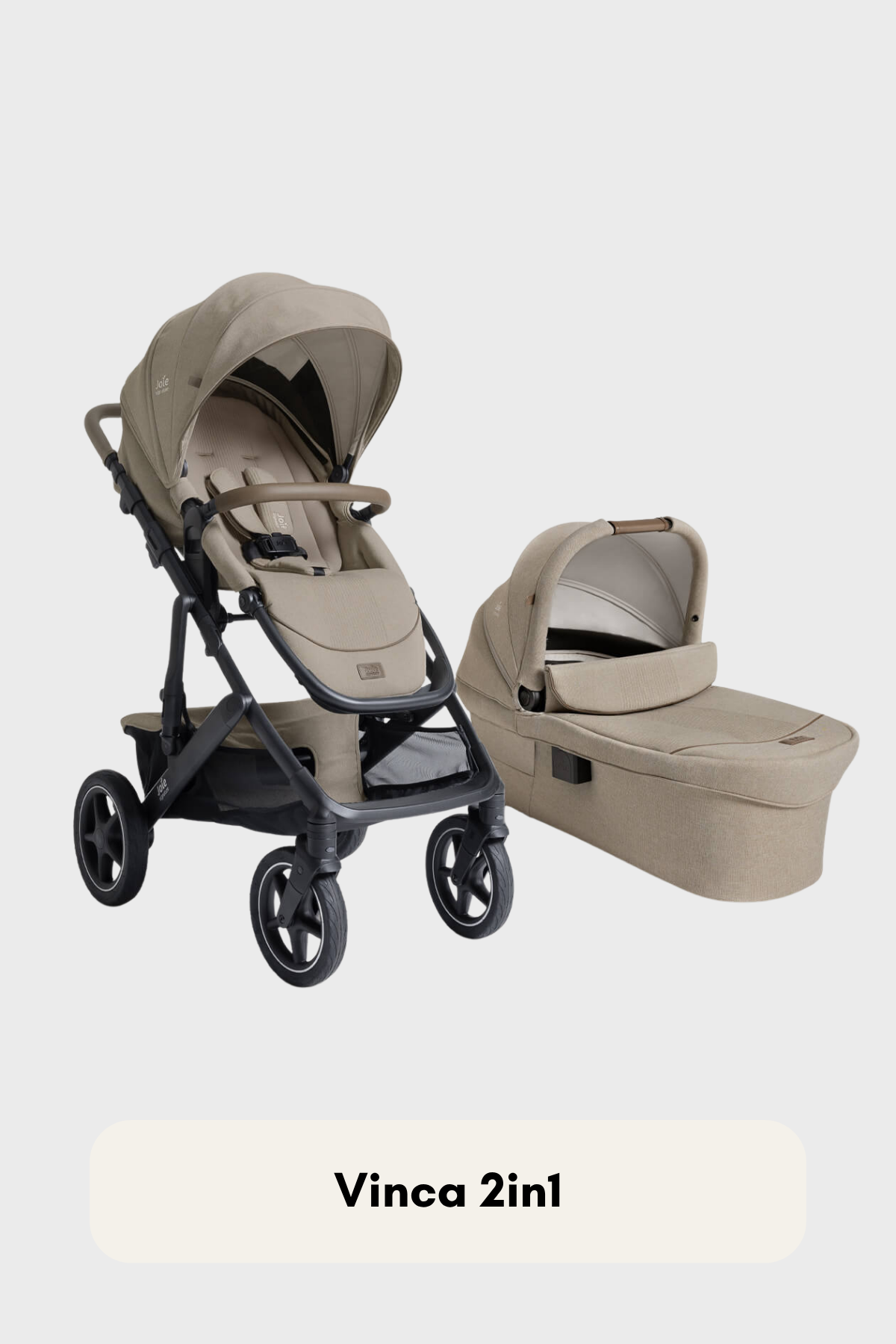 Joie Vinca 2in1 Kinderwagen mit Babywanne ramble xl in modernem Design – ergonomisch, sicher und komfortabel für Neugeborene.