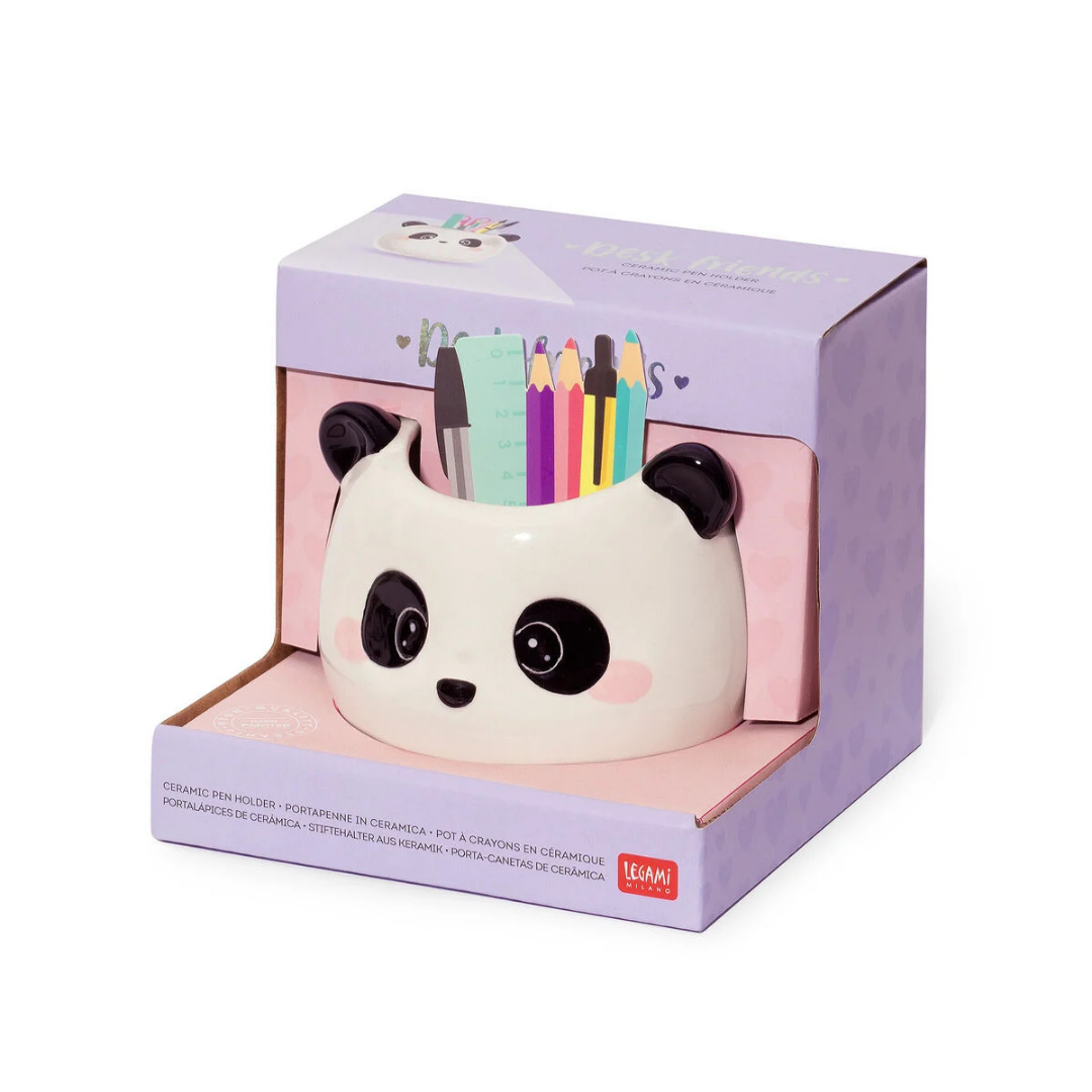 LEGAMI Desk Friends Panda Keramik-Stiftehalter