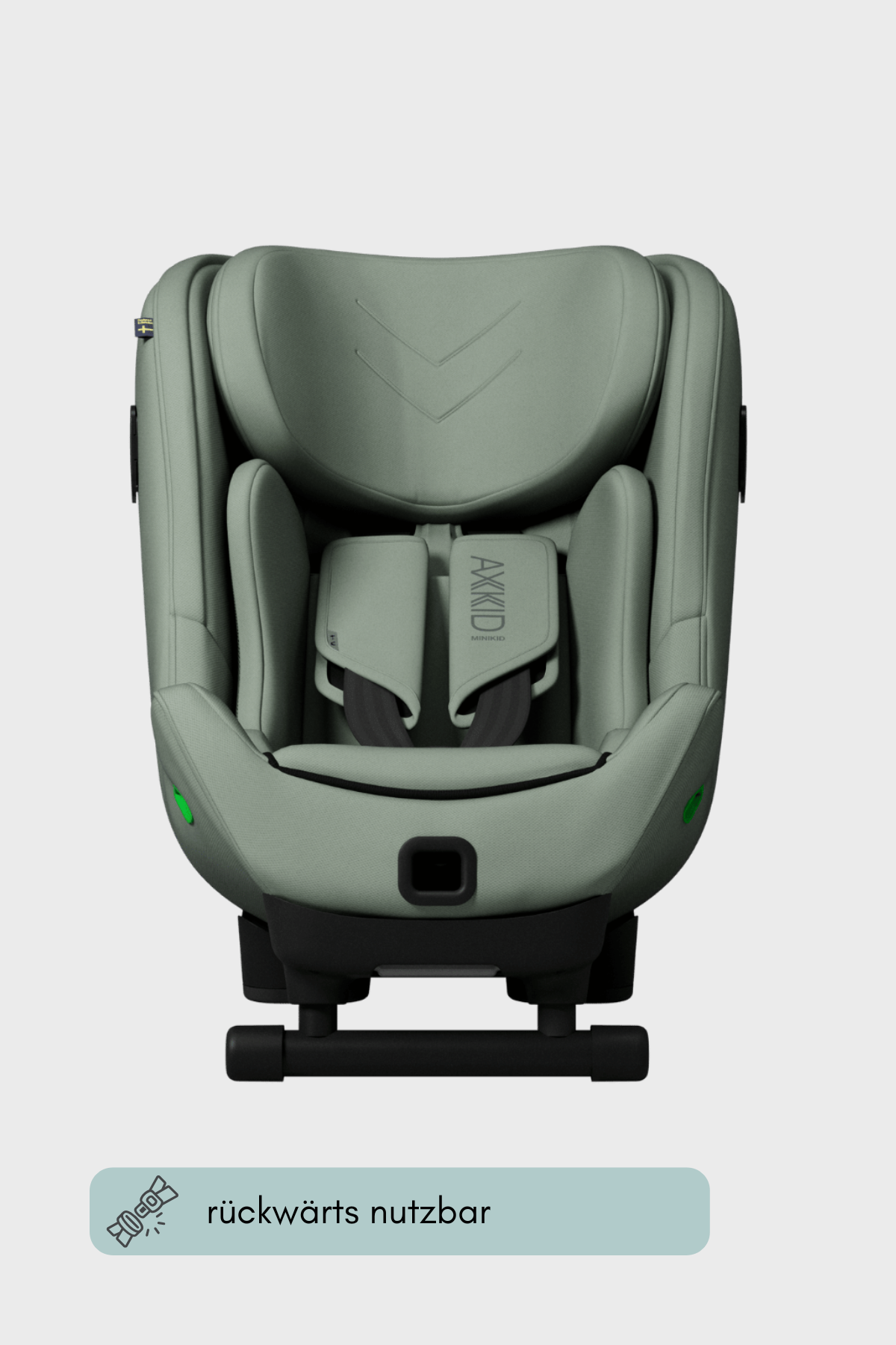 Detailansicht Axkid Minikid 4 Max – magnetische Gurthalter und weiche, abnehmbare Bezüge