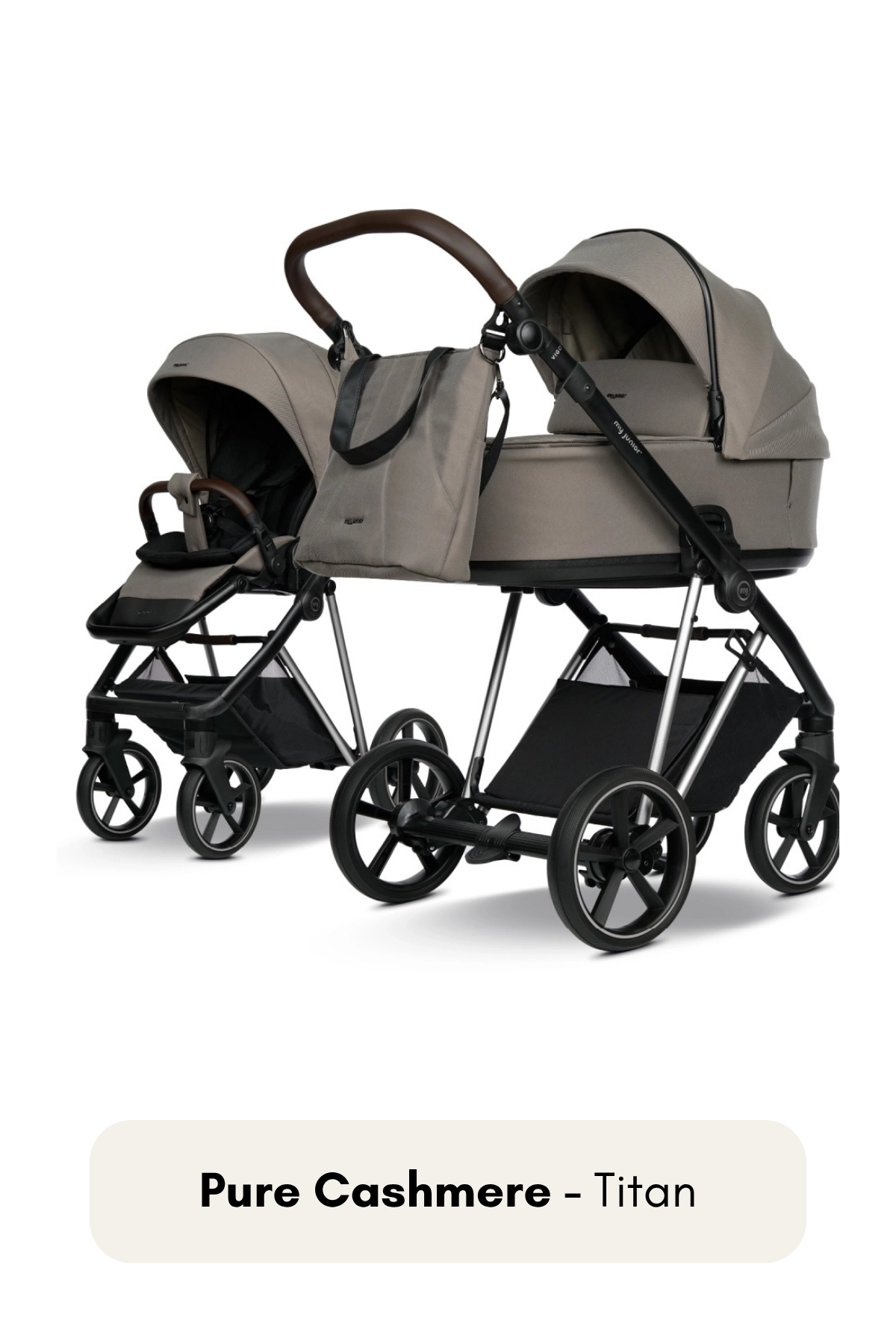 my junior® VIGO² Kinderwagen in Pure Cashmere mit Titan Gestell – modernes Design mit sanften Farbtönen