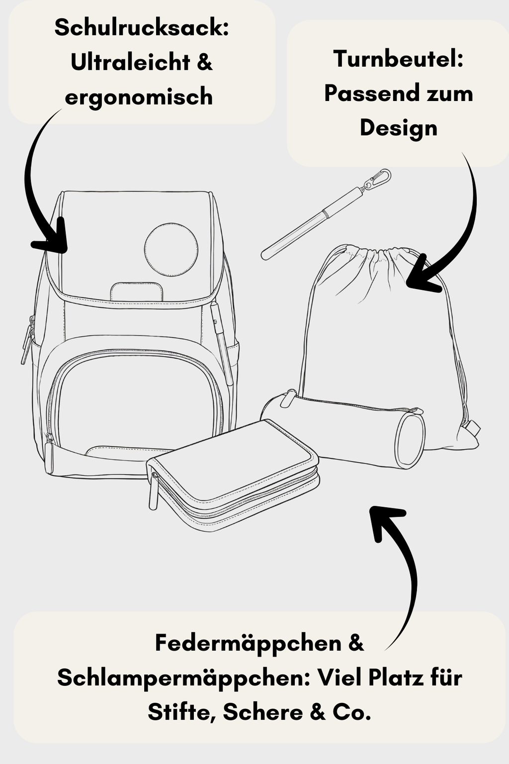 Schneiders Ergojet 6 teiliges Set - Dino