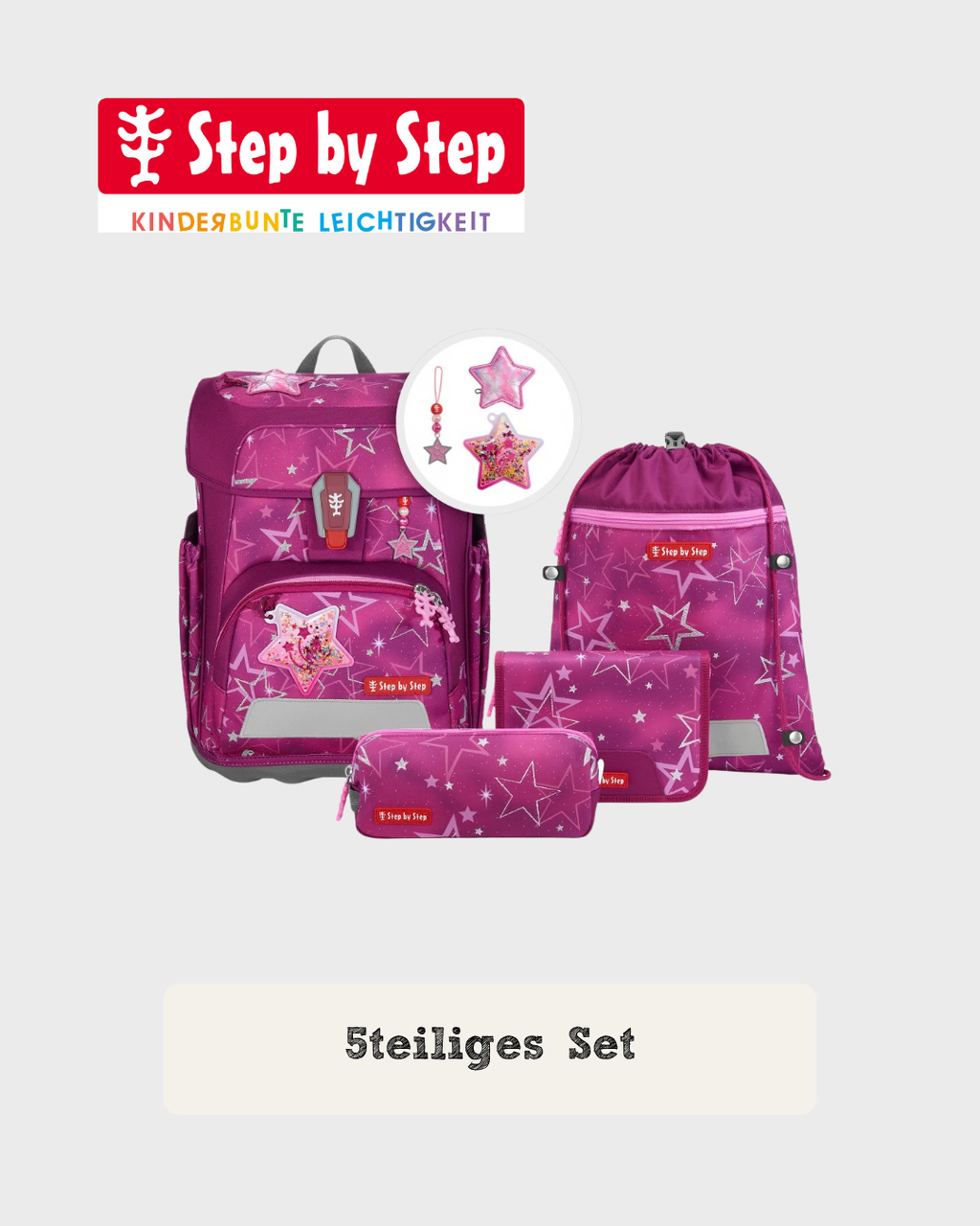 Step by Step CLOUD GLITTER Schulranzen-Set “Star Nova”, 5-teilig