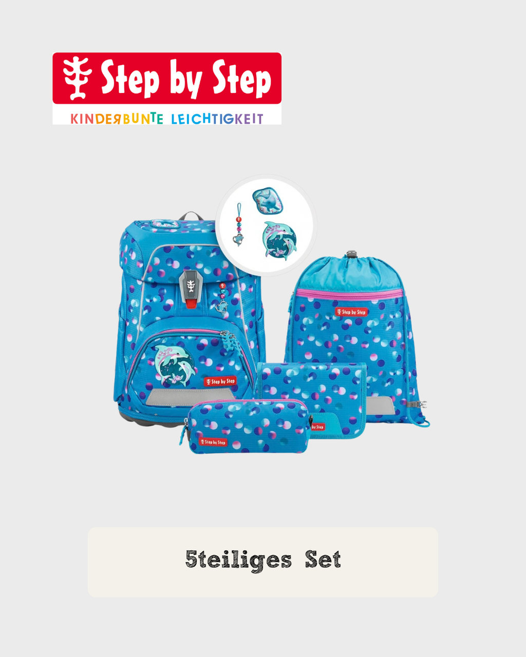 Step by Step FIT Schulranzen-Set "Dolphin Finja", 5-teilig