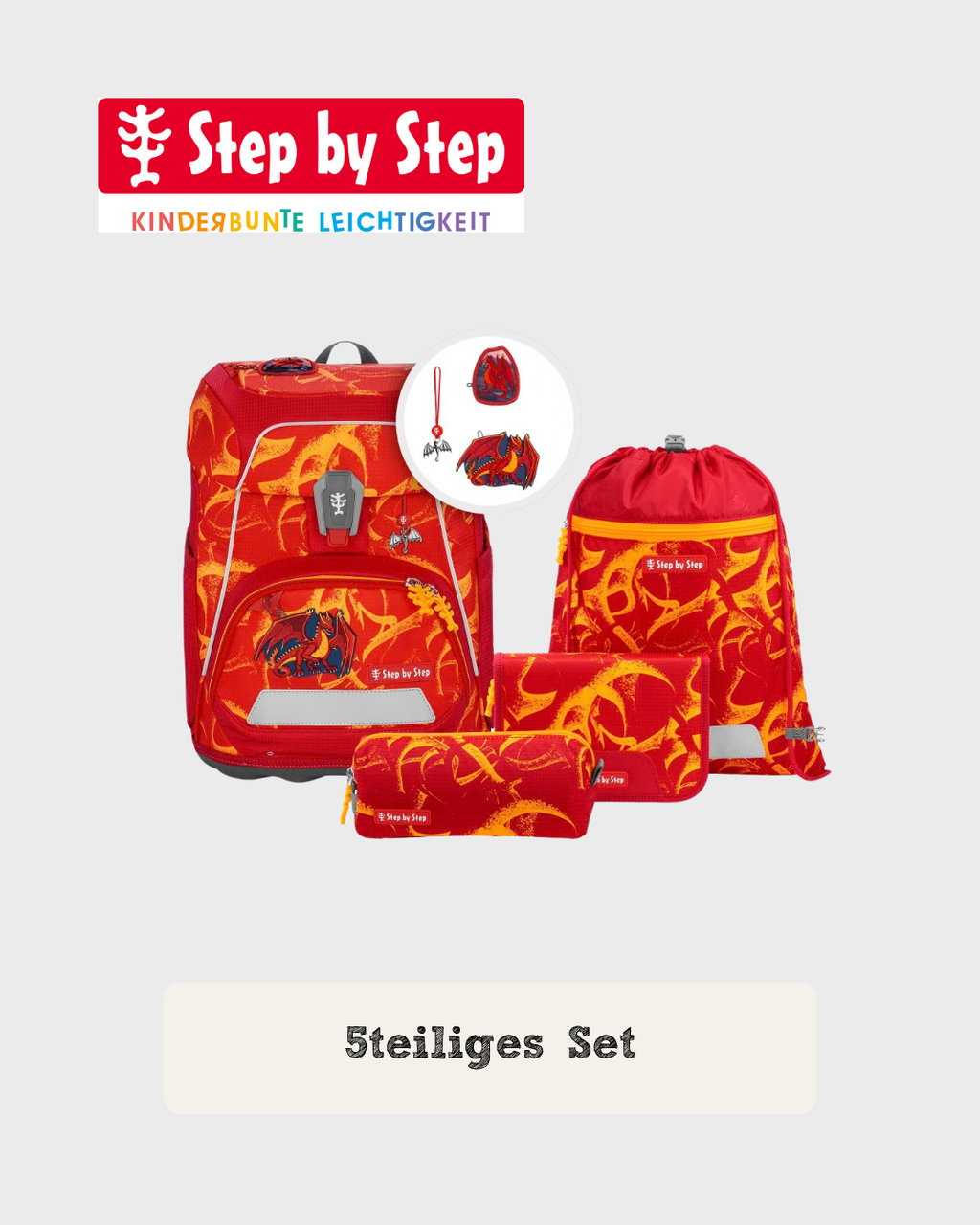 Step by Step FIT Schulranzen-Set “Dragon Toro”, 5-teilig