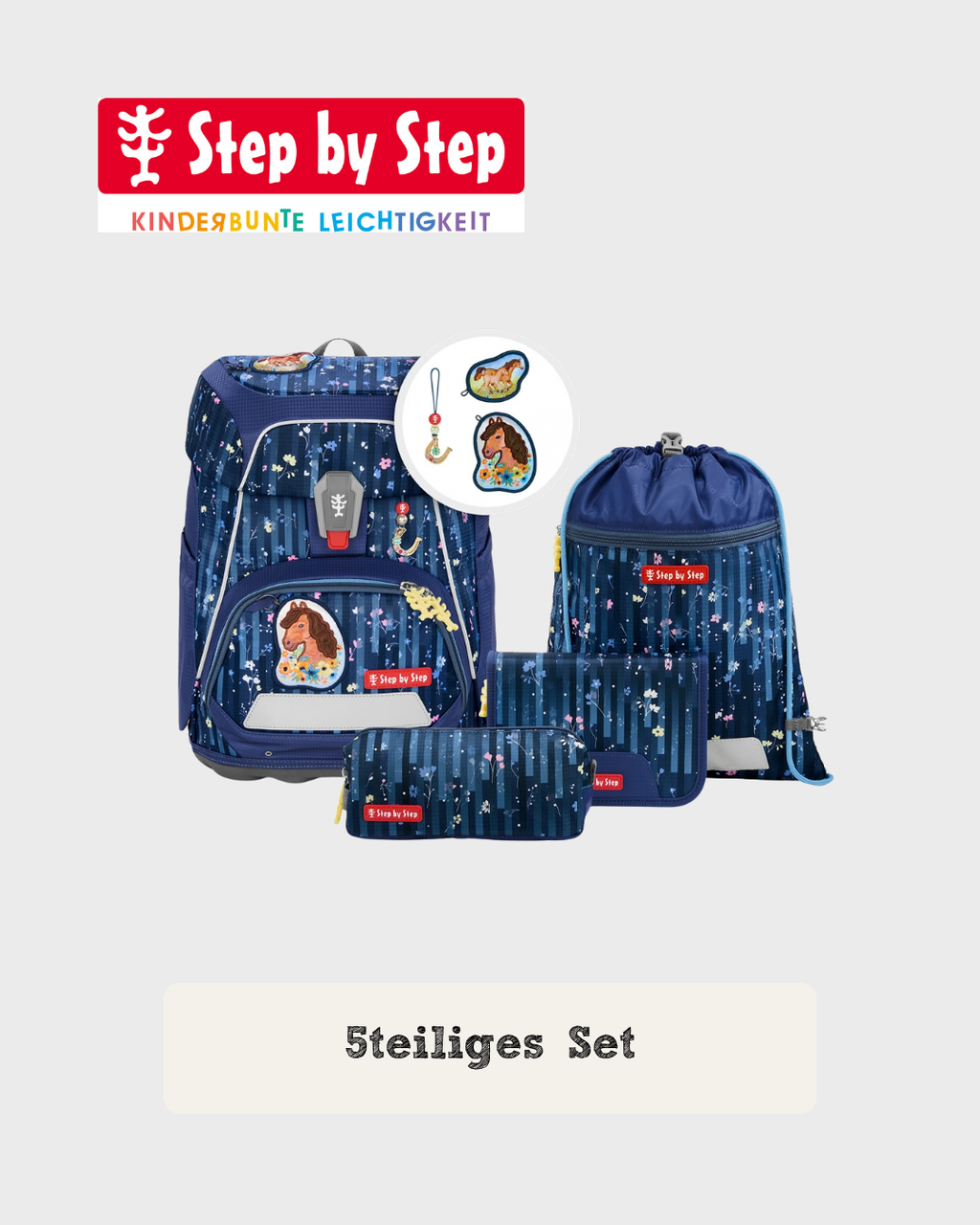 Step by Step FIT Schulranzen-Set “Horse Mila”, 5-teilig