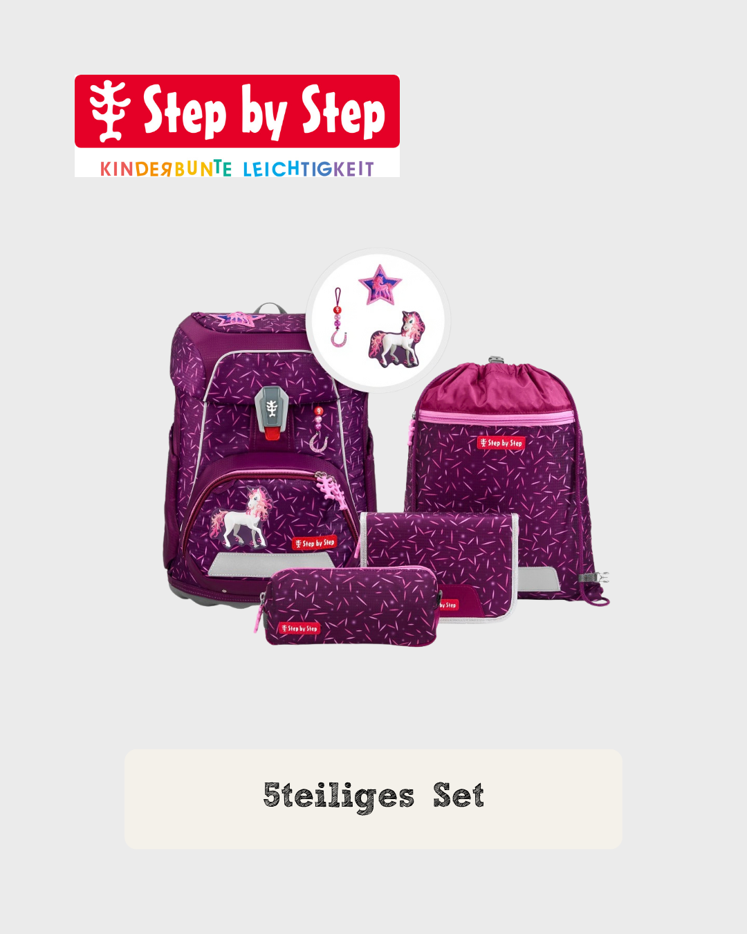Step by Step FIT Schulranzen-Set "Pretty Unicorn Nuala", 5-teilig