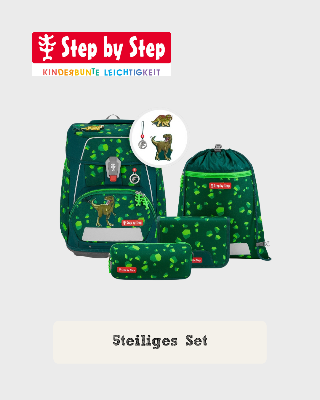 Step by Step SPACE Schulranzen-Set "Dino Targo", 5-teilig