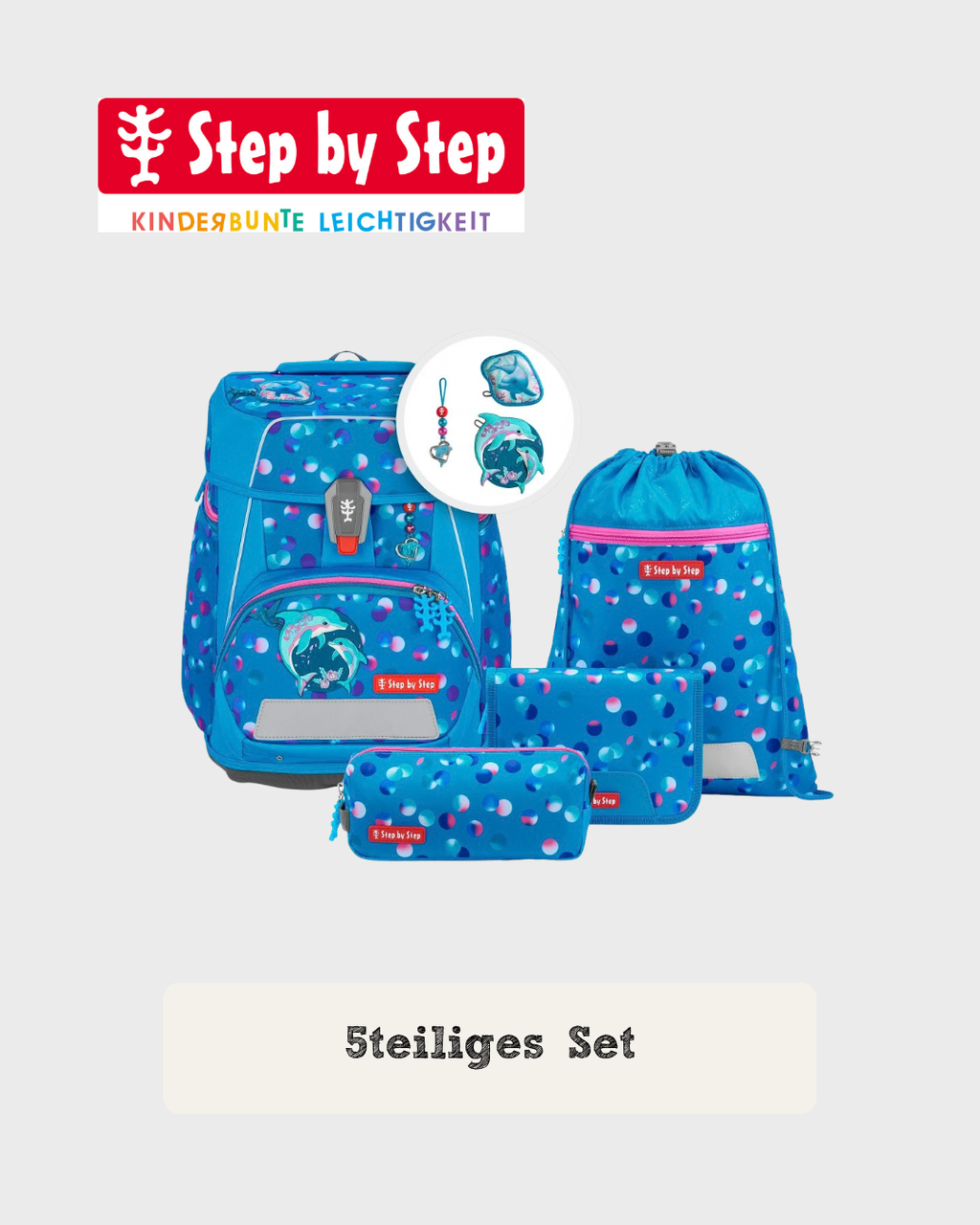 Step by Step SPACE Schulranzen-Set "Dolphin Finja", 5-teilig