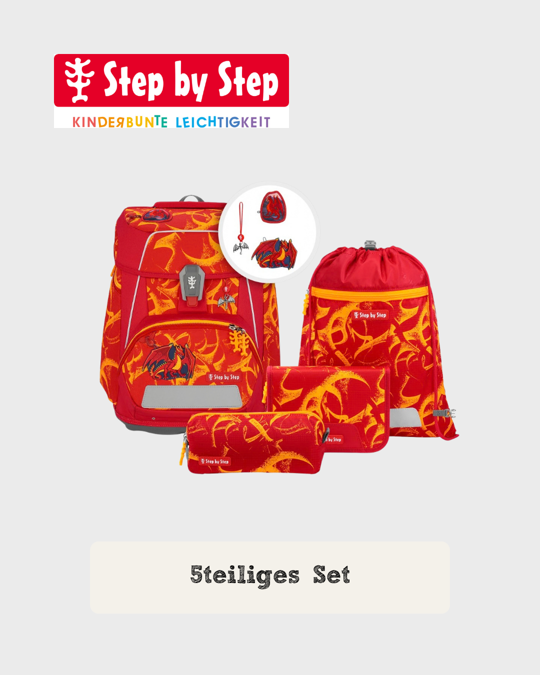 Step by Step SPACE Schulranzen-Set “Dragon Toro”, 5-teilig