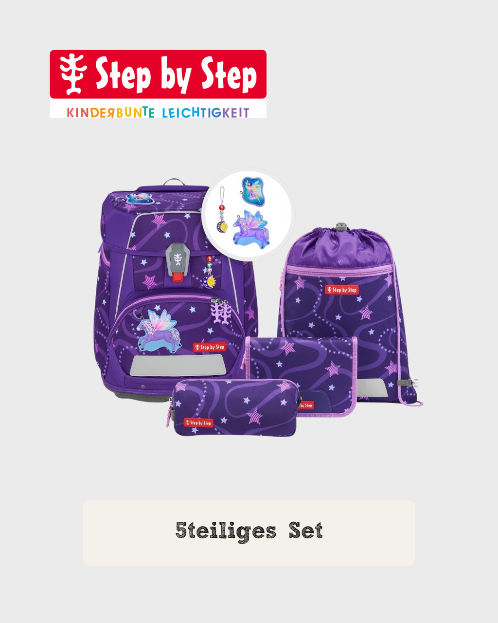 Step by Step SPACE Schulranzen-Set "Pegasus Emily", 5-teilig