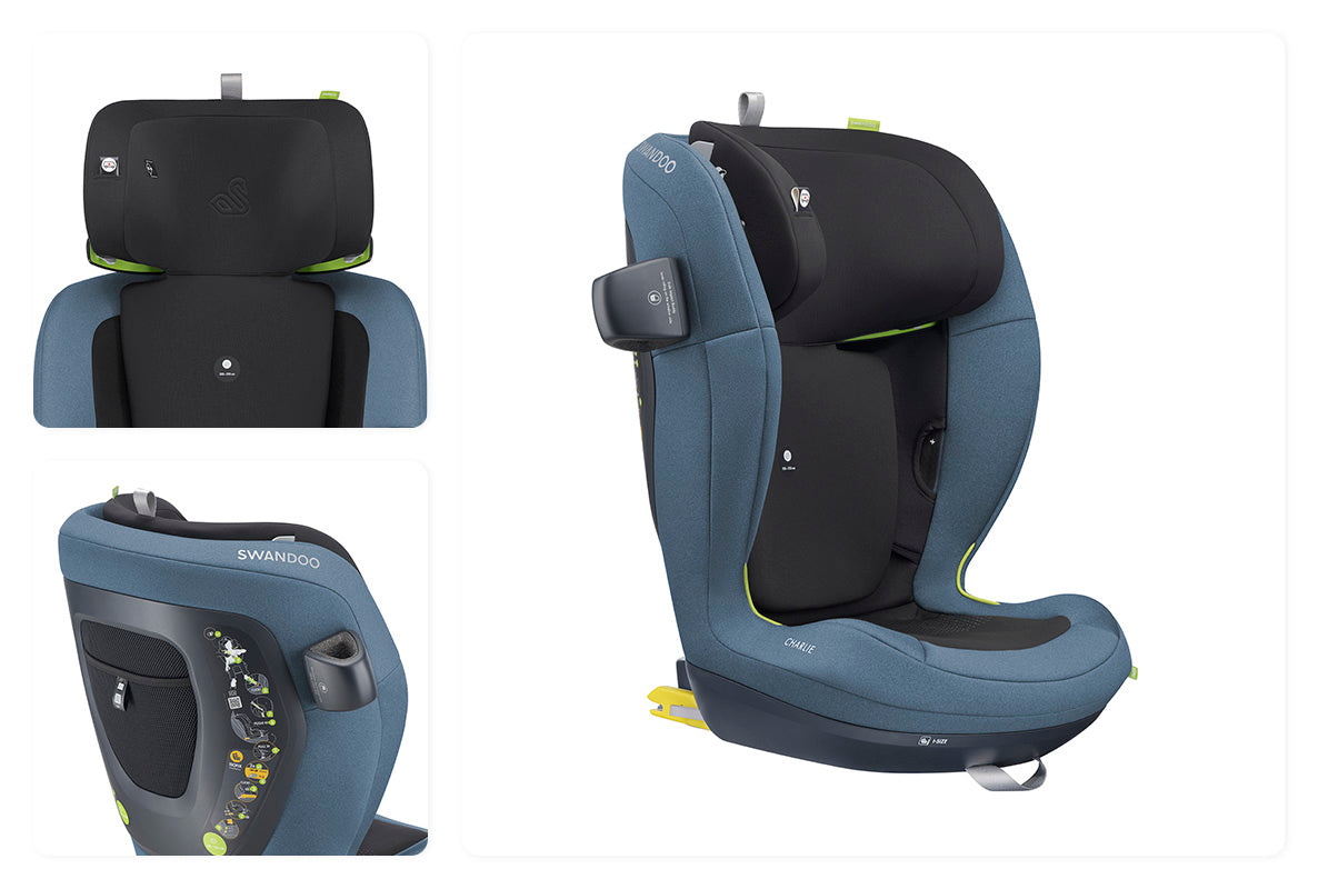Swandoo Charlie - Komfort-Set Kindersitz inkl. Fußstütze, SunCap und Armrest-Set