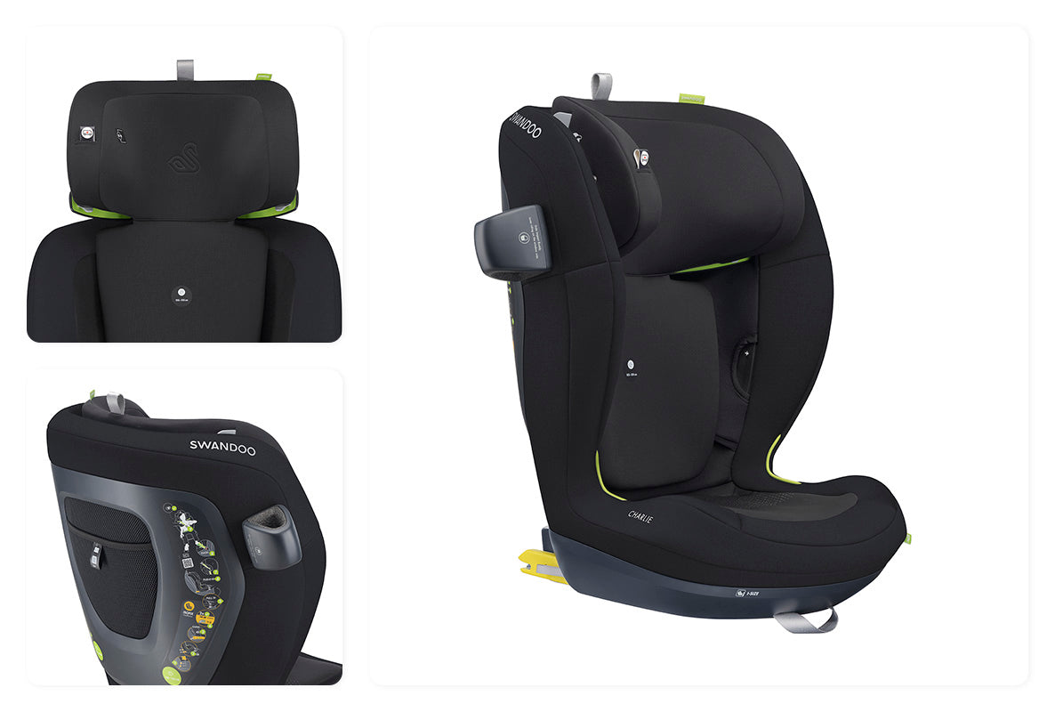 Swandoo Charlie - Komfort-Set Kindersitz inkl. Fußstütze, SunCap und Armrest-Set