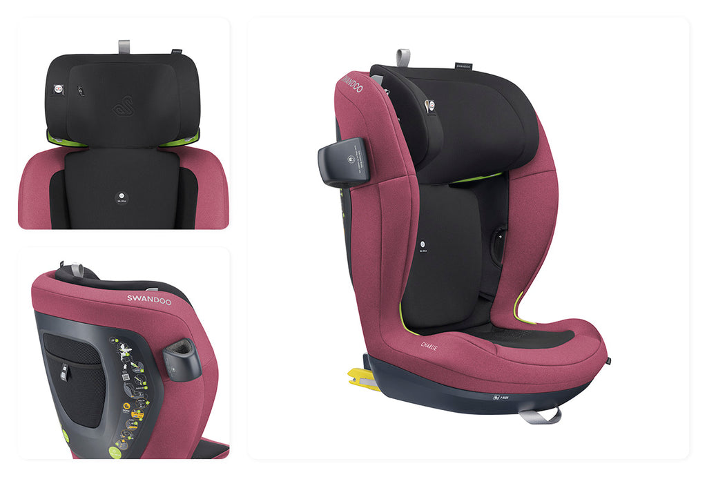 Swandoo Charlie - Komfort-Set Kindersitz inkl. Fußstütze, SunCap und Armrest-Set