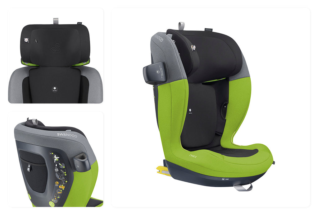 Swandoo Charlie - Komfort-Set Kindersitz inkl. Fußstütze, SunCap und Armrest-Set