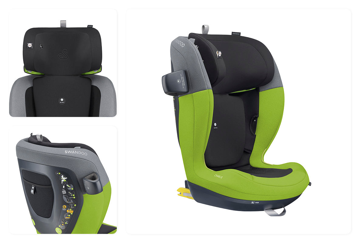 Swandoo Charlie - Komfort-Set Kindersitz inkl. Fußstütze, SunCap und Armrest-Set