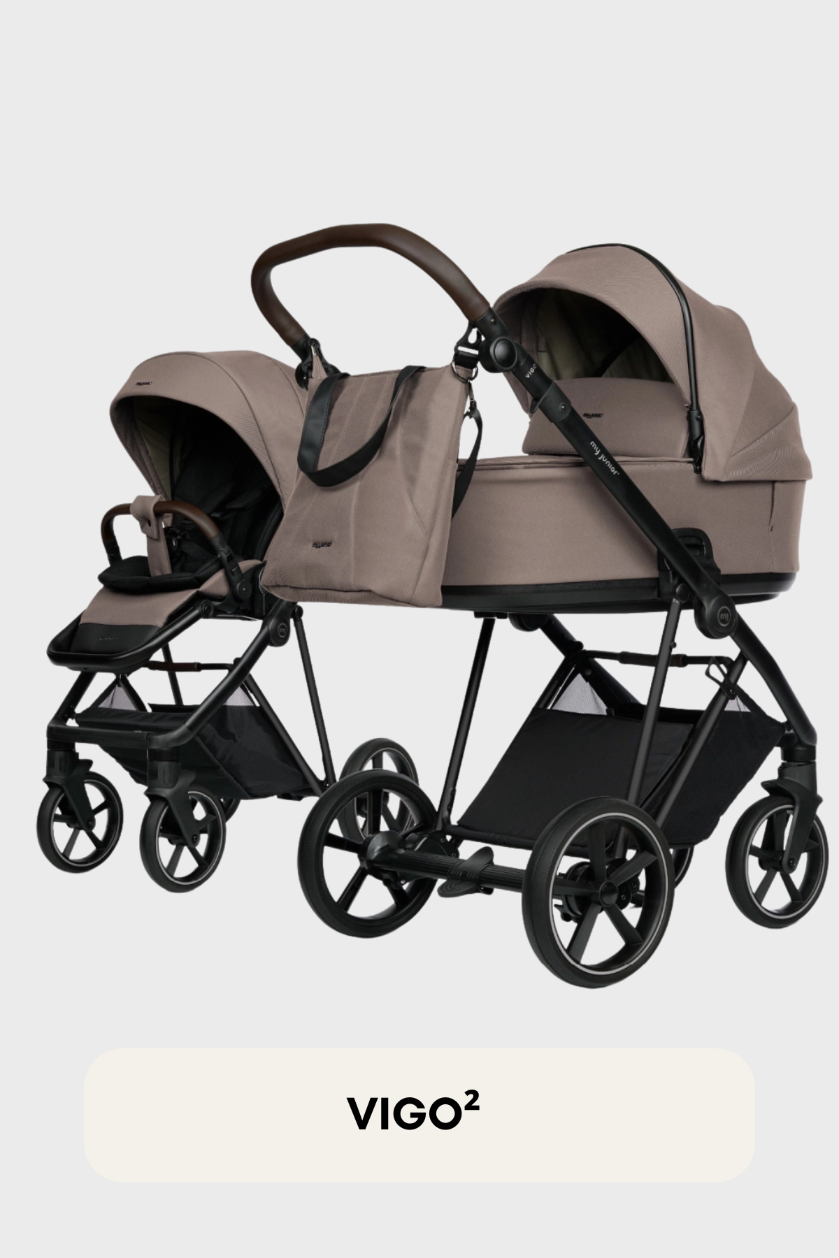 my junior® VIGO² Kinderwagen in modernem Design mit Babywanne und verstellbarer Federung