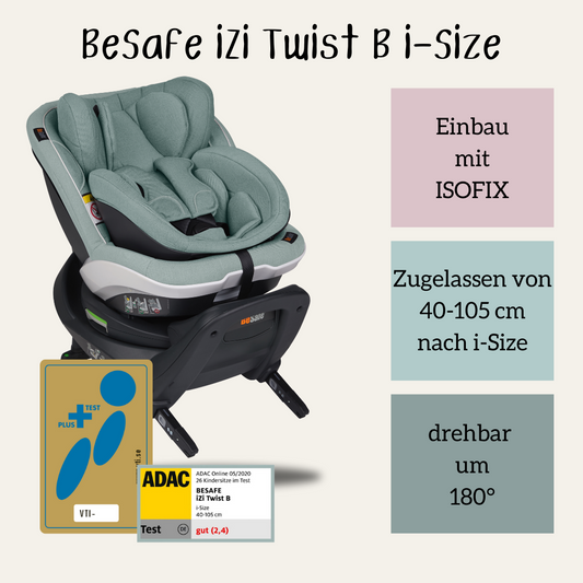 BeSafe iZi Twist B i-Size 180 Grad Kindersitz mit Drehfunktion ab Geburt