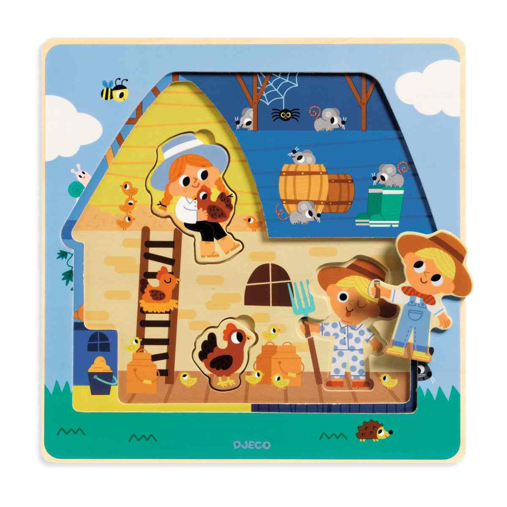 DJECO - Schichtpuzzle: Chez Moo
