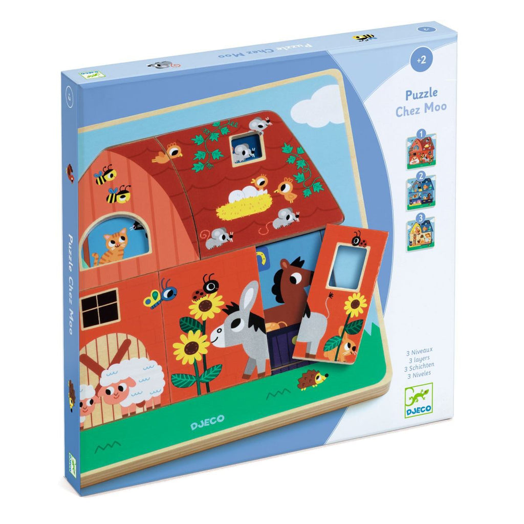 DJECO - Schichtpuzzle: Chez Moo