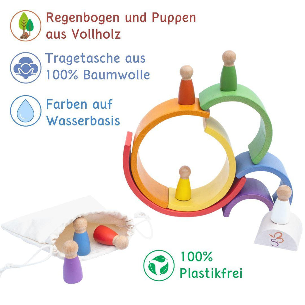 Willis Regenbogenwelt - Holzregenbogen mit Figuren und Buch